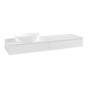 V&B Waschtischunterschrank mit Frontstruktur Antao 160x50cm, WBP-farbe Lac, glo wh. lacquer