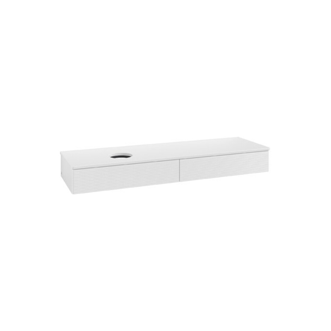 V&B Waschtischunterschrank mit Frontstruktur Antao 160x50cm, WBP-farbe Lac, glo wh. lacquer