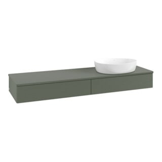 V&B Waschtischunterschrank mit Frontstruktur Antao 160x50cm, WBP-farbe Lac, lea gre. m Lac
