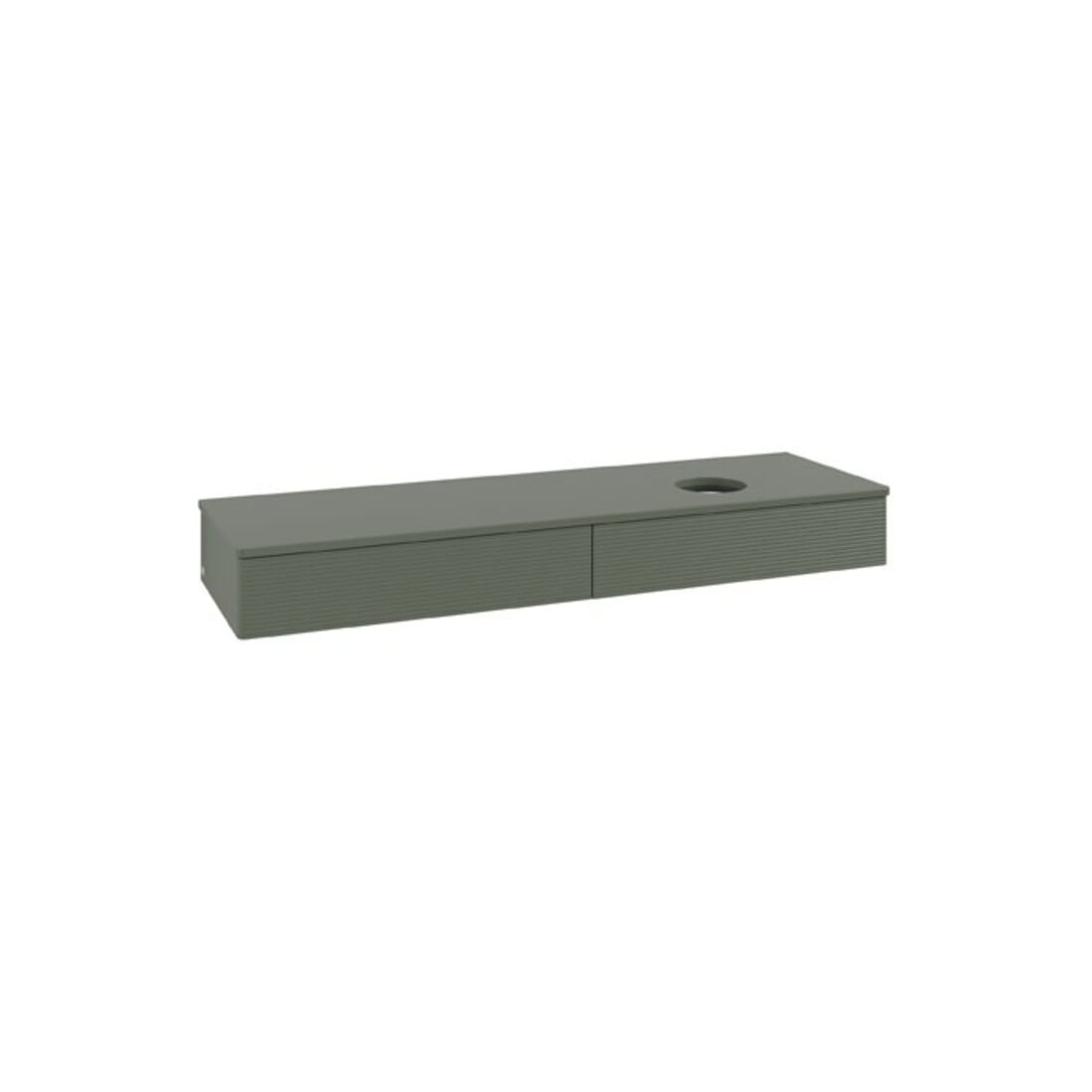 V&B Waschtischunterschrank mit Frontstruktur Antao 160x50cm, WBP-farbe Lac, lea gre. m Lac