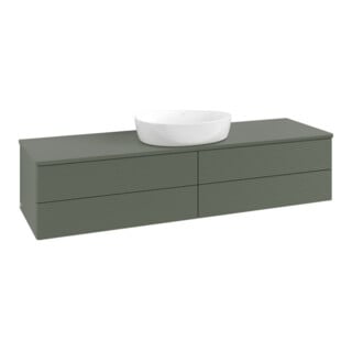 V&B Waschtischunterschrank mit Frontstruktur Antao 160x50cm, WBP-farbe Lac, lea gre. m Lac