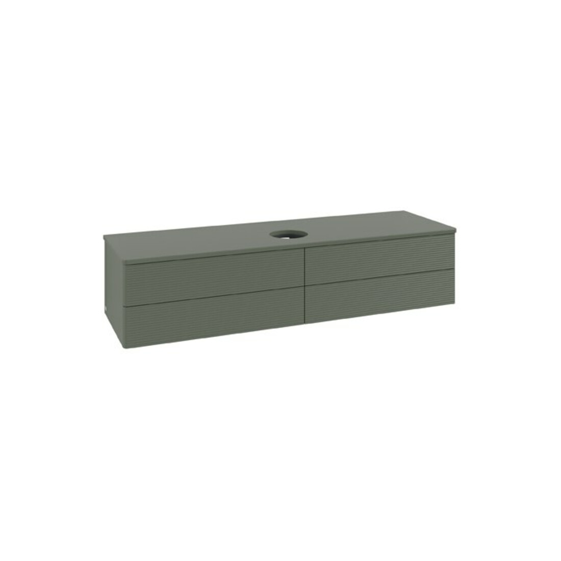 V&B Waschtischunterschrank mit Frontstruktur Antao 160x50cm, WBP-farbe Lac, lea gre. m Lac