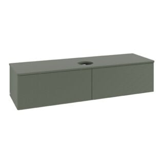 V&B Waschtischunterschrank mit Frontstruktur Antao 160x50cm, WBP-farbe Lac, lea gre. m Lac