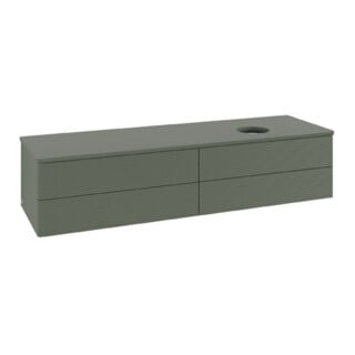 V&B Waschtischunterschrank mit Frontstruktur Antao 160x50cm, WBP-farbe Lac, lea gre. m Lac
