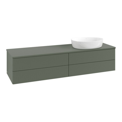 V&B Waschtischunterschrank mit Frontstruktur Antao 160x50cm, WBP-farbe Lac, lea gre. m Lac