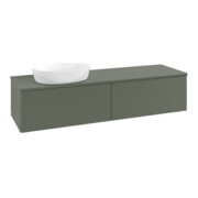 V&B Waschtischunterschrank mit Frontstruktur Antao 160x50cm, WBP-farbe Lac, lea gre. m Lac