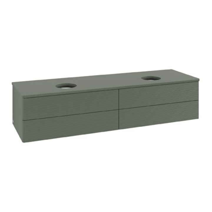 V&B Waschtischunterschrank mit Frontstruktur Antao 160x50cm, WBP-farbe Lac, lea gre. m Lac