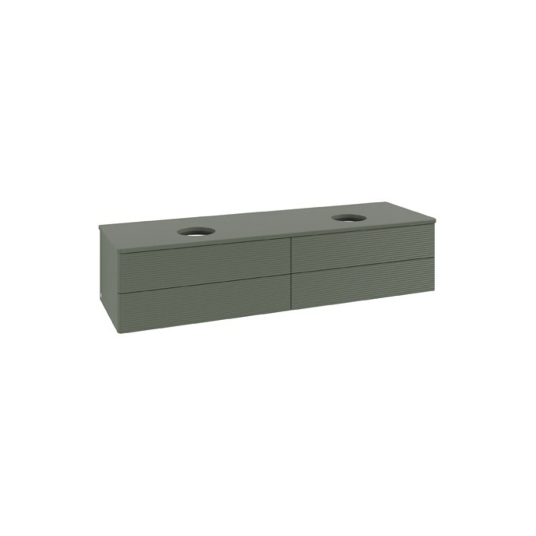 V&B Waschtischunterschrank mit Frontstruktur Antao 160x50cm, WBP-farbe Lac, lea gre. m Lac