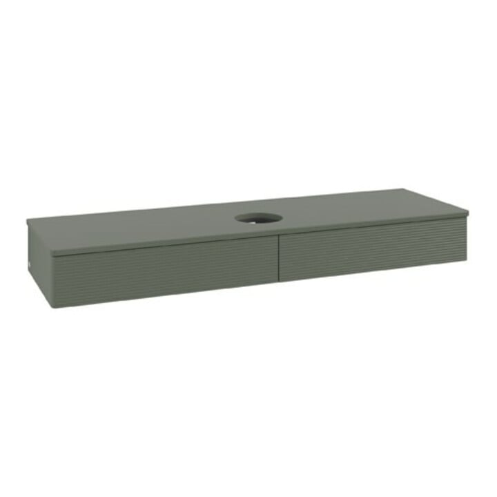 V&B Waschtischunterschrank mit Frontstruktur Antao 160x50cm, WBP-farbe Lac, lea gre. m Lac