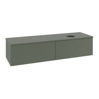 V&B Waschtischunterschrank mit Frontstruktur Antao 160x50cm, WBP-farbe Lac, lea gre. m Lac