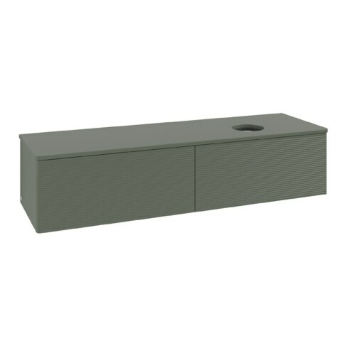 V&B Waschtischunterschrank mit Frontstruktur Antao 160x50cm, WBP-farbe Lac, lea gre. m Lac