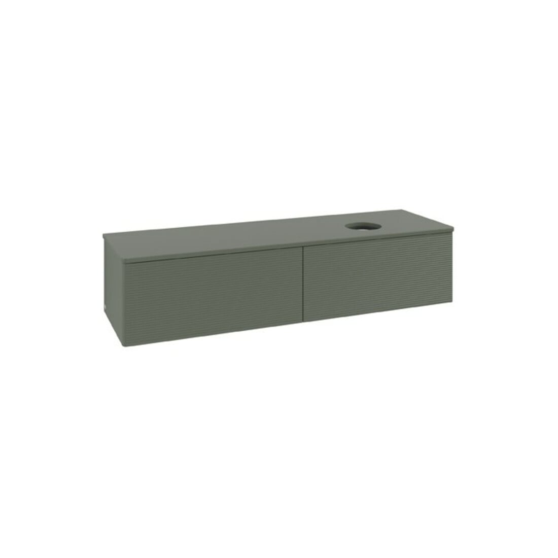 V&B Waschtischunterschrank mit Frontstruktur Antao 160x50cm, WBP-farbe Lac, lea gre. m Lac