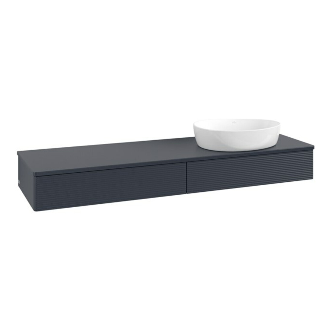 V&B Waschtischunterschrank mit Frontstruktur Antao 160x50cm, WBP-farbe Lac, md bl. m Lac