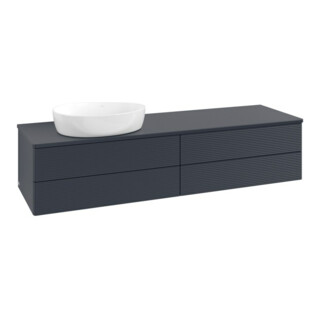 V&B Waschtischunterschrank mit Frontstruktur Antao 160x50cm, WBP-farbe Lac, md bl. m Lac