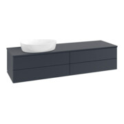 V&B Waschtischunterschrank mit Frontstruktur Antao 160x50cm, WBP-farbe Lac, md bl. m Lac