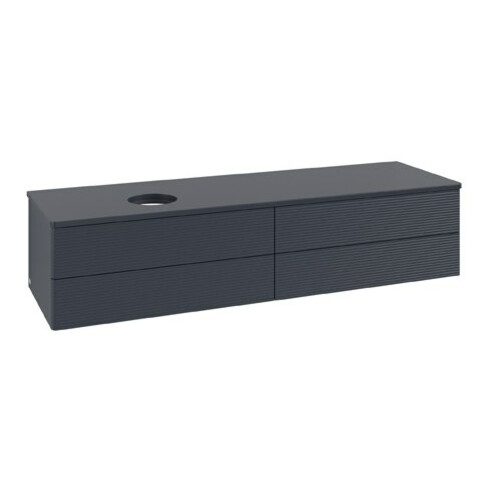 V&B Waschtischunterschrank mit Frontstruktur Antao 160x50cm, WBP-farbe Lac, md bl. m Lac