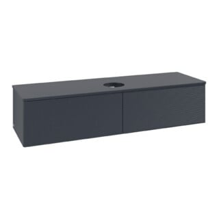 V&B Waschtischunterschrank mit Frontstruktur Antao 160x50cm, WBP-farbe Lac, md bl. m Lac