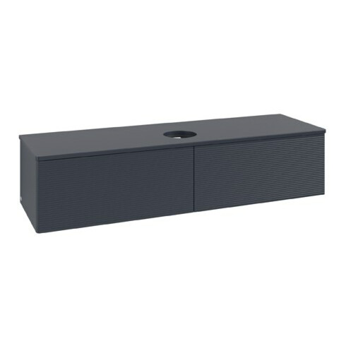 V&B Waschtischunterschrank mit Frontstruktur Antao 160x50cm, WBP-farbe Lac, md bl. m Lac