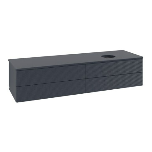 V&B Waschtischunterschrank mit Frontstruktur Antao 160x50cm, WBP-farbe Lac, md bl. m Lac