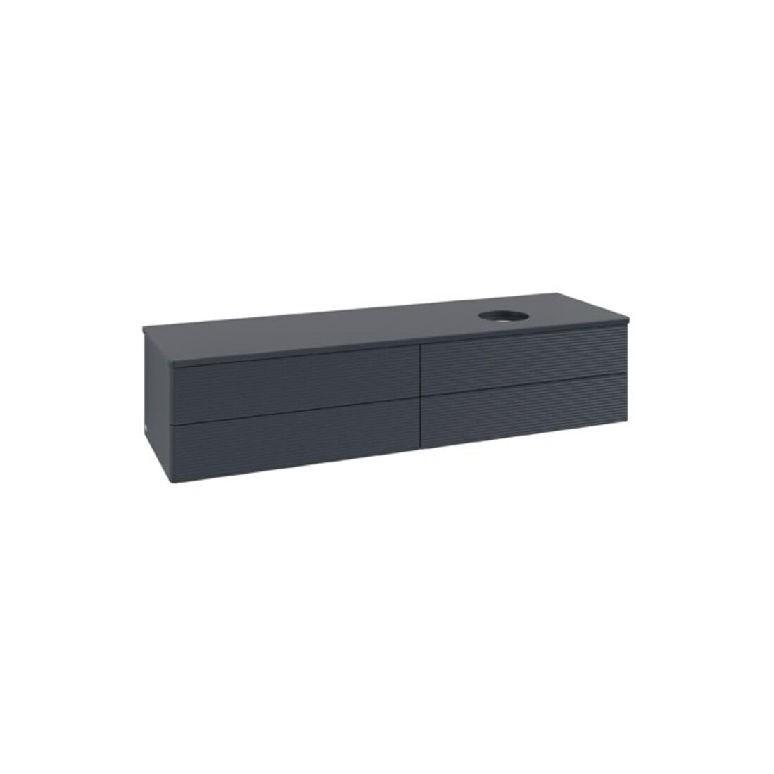 V&B Waschtischunterschrank mit Frontstruktur Antao 160x50cm, WBP-farbe Lac, md bl. m Lac