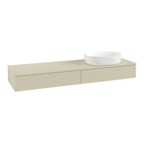 V&B Waschtischunterschrank mit Frontstruktur Antao 160x50cm, WBP-farbe Lac, si Gr m lacquer