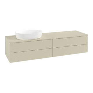 V&B Waschtischunterschrank mit Frontstruktur Antao 160x50cm, WBP-farbe Lac, si Gr m lacquer