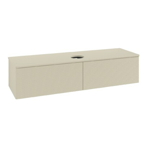 V&B Waschtischunterschrank mit Frontstruktur Antao 160x50cm, WBP-farbe Lac, si Gr m lacquer