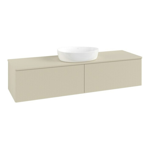 V&B Waschtischunterschrank mit Frontstruktur Antao 160x50cm, WBP-farbe Lac, si Gr m lacquer