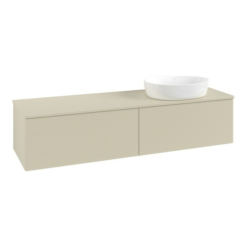 V&B Waschtischunterschrank mit Frontstruktur Antao 160x50cm, WBP-farbe Lac, si Gr m lacquer
