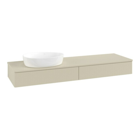 V&B Waschtischunterschrank mit Frontstruktur Antao 160x50cm, WBP-farbe Lac, si Gr m lacquer
