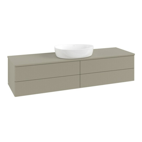 V&B Waschtischunterschrank mit Frontstruktur Antao 160x50cm, WBP-farbe Lac, st. Gr m Lac