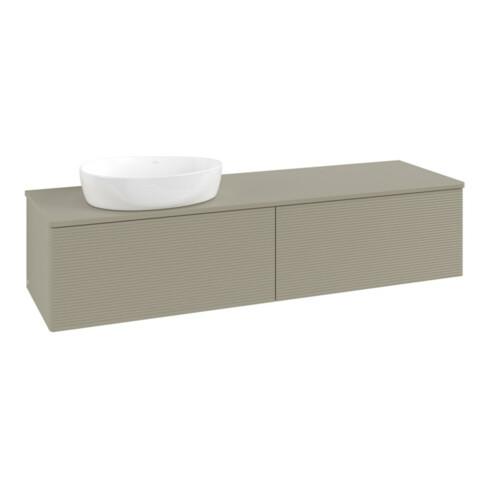 V&B Waschtischunterschrank mit Frontstruktur Antao 160x50cm, WBP-farbe Lac, st. Gr m Lac