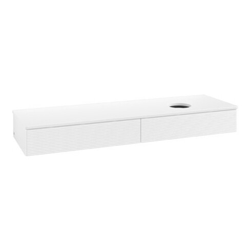 V&B Waschtischunterschrank mit Frontstruktur Antao 160x50cm, WBP-farbe Lac, wh. m lacquer