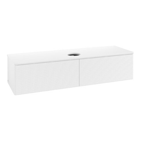 V&B Waschtischunterschrank mit Frontstruktur Antao 160x50cm, WBP-farbe Lac, wh. m lacquer