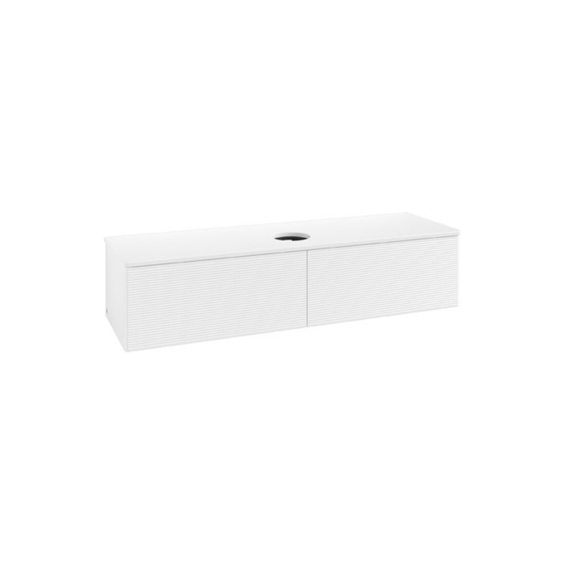 V&B Waschtischunterschrank mit Frontstruktur Antao 160x50cm, WBP-farbe Lac, wh. m lacquer