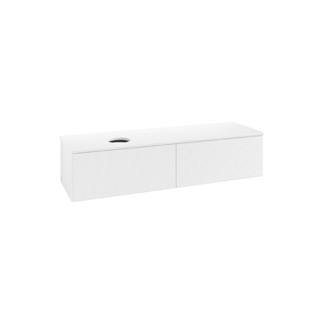 V&B Waschtischunterschrank mit Frontstruktur Antao 160x50cm, WBP-farbe Lac, wh. m lacquer