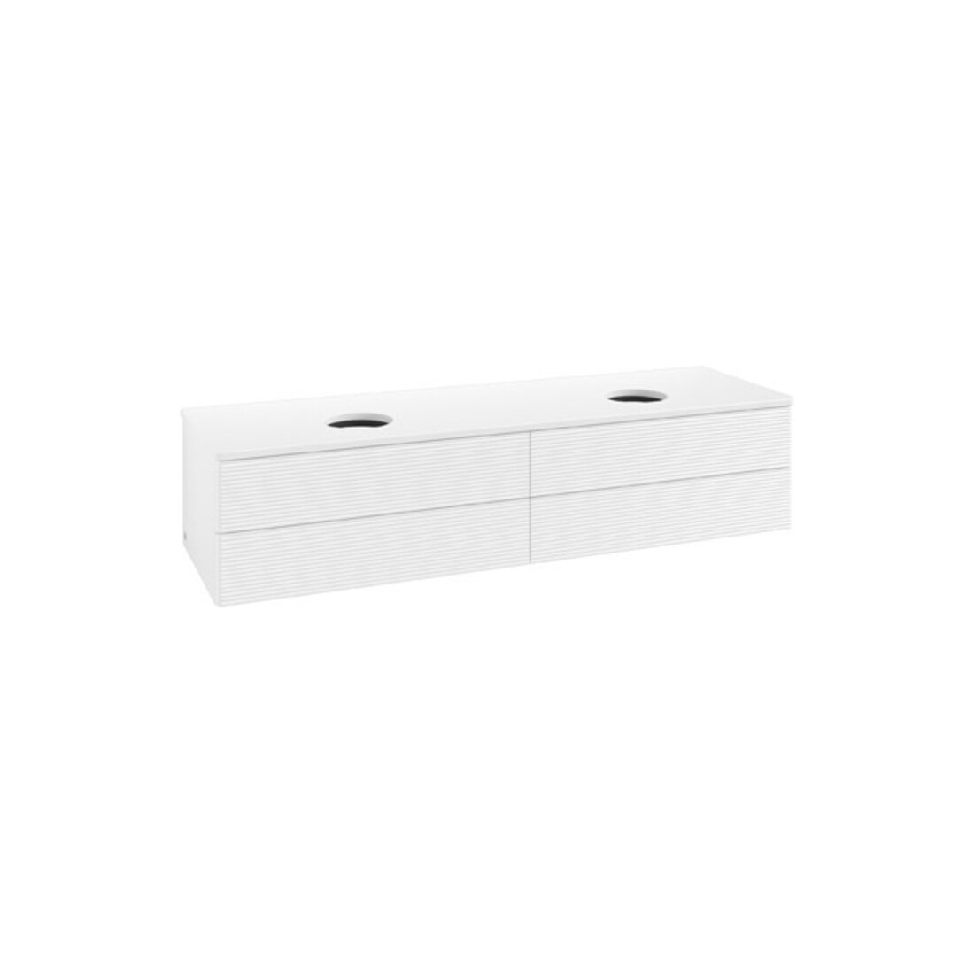 V&B Waschtischunterschrank mit Frontstruktur Antao 160x50cm, WBP-farbe Lac, wh. m lacquer