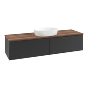 V&B Waschtischunterschrank mit Frontstruktur Antao 160x50cm, WBP-farbe w. wal, bla m Lac