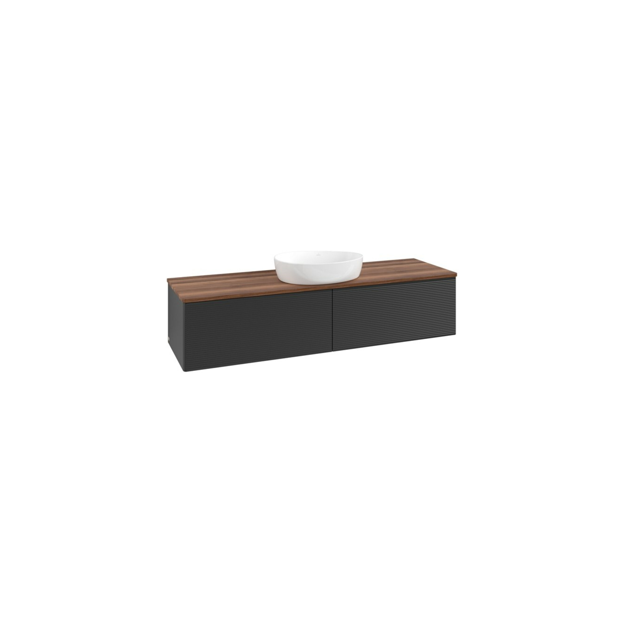 V&B Waschtischunterschrank mit Frontstruktur Antao 160x50cm, WBP-farbe w. wal, bla m Lac ; Villeroy & Boch