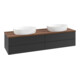 V&B Waschtischunterschrank mit Frontstruktur Antao 160x50cm, WBP-farbe w. wal, bla m Lac-3
