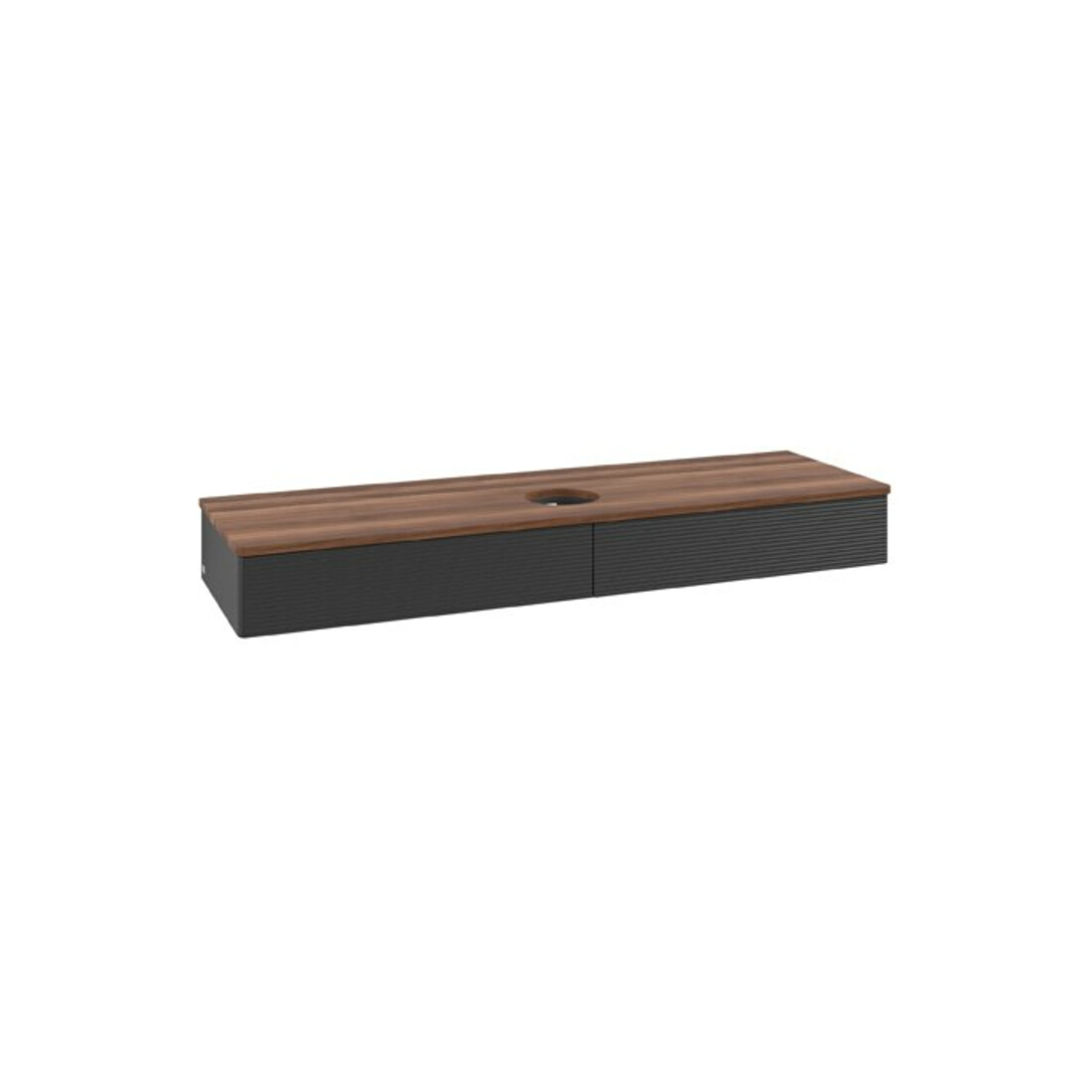 V&B Waschtischunterschrank mit Frontstruktur Antao 160x50cm, WBP-farbe w. wal, bla m Lac