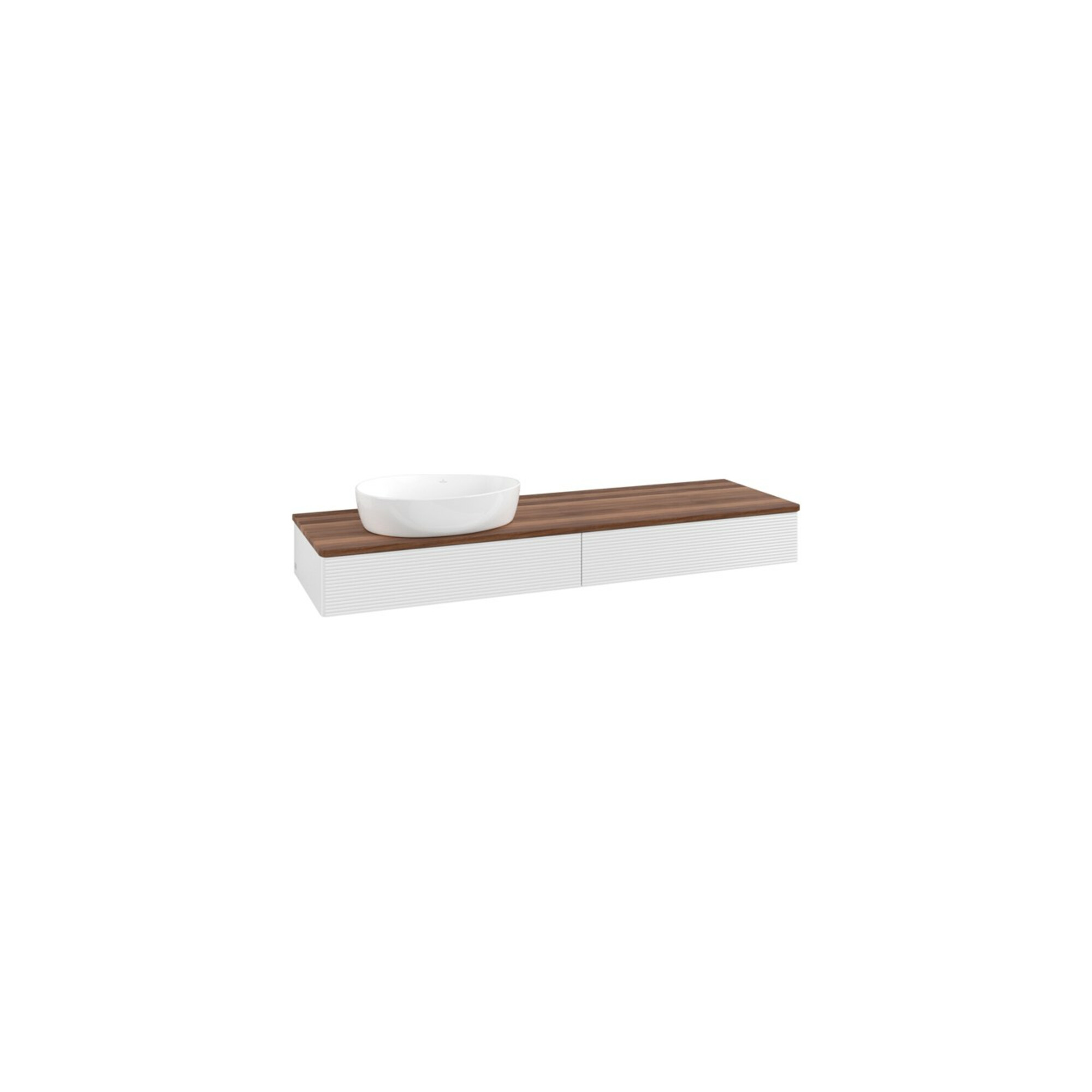 V&B Waschtischunterschrank mit Frontstruktur Antao 160x50cm, WBP-farbe w. wal, glo wh. Lac ; Villeroy & Boch