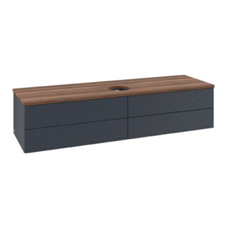 V&B Waschtischunterschrank mit Frontstruktur Antao 160x50cm, WBP-farbe w. wal, md bl. m Lac
