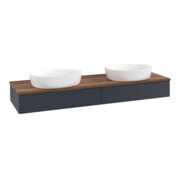 V&B Waschtischunterschrank mit Frontstruktur Antao 160x50cm, WBP-farbe w. wal, md bl. m Lac