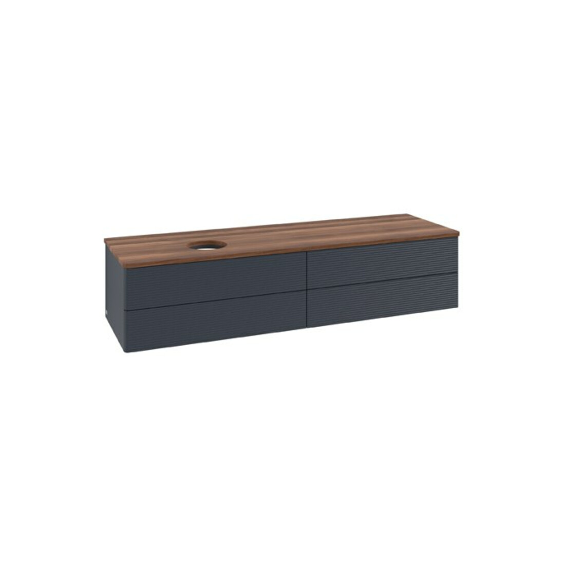 V&B Waschtischunterschrank mit Frontstruktur Antao 160x50cm, WBP-farbe w. wal, md bl. m Lac