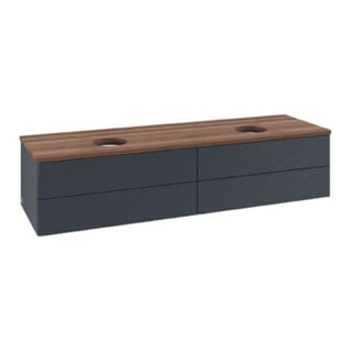 V&B Waschtischunterschrank mit Frontstruktur Antao 160x50cm, WBP-farbe w. wal, md bl. m Lac
