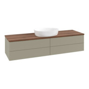 V&B Waschtischunterschrank mit Frontstruktur Antao 160x50cm, WBP-farbe w. wal, st. Gr m Lac