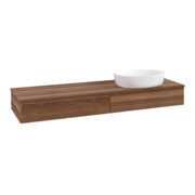 V&B Waschtischunterschrank mit Frontstruktur Antao 160x50cm, WBP-farbe w. wal, warm walnut
