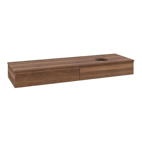 V&B Waschtischunterschrank mit Frontstruktur Antao 160x50cm, WBP-farbe w. wal, warm walnut
