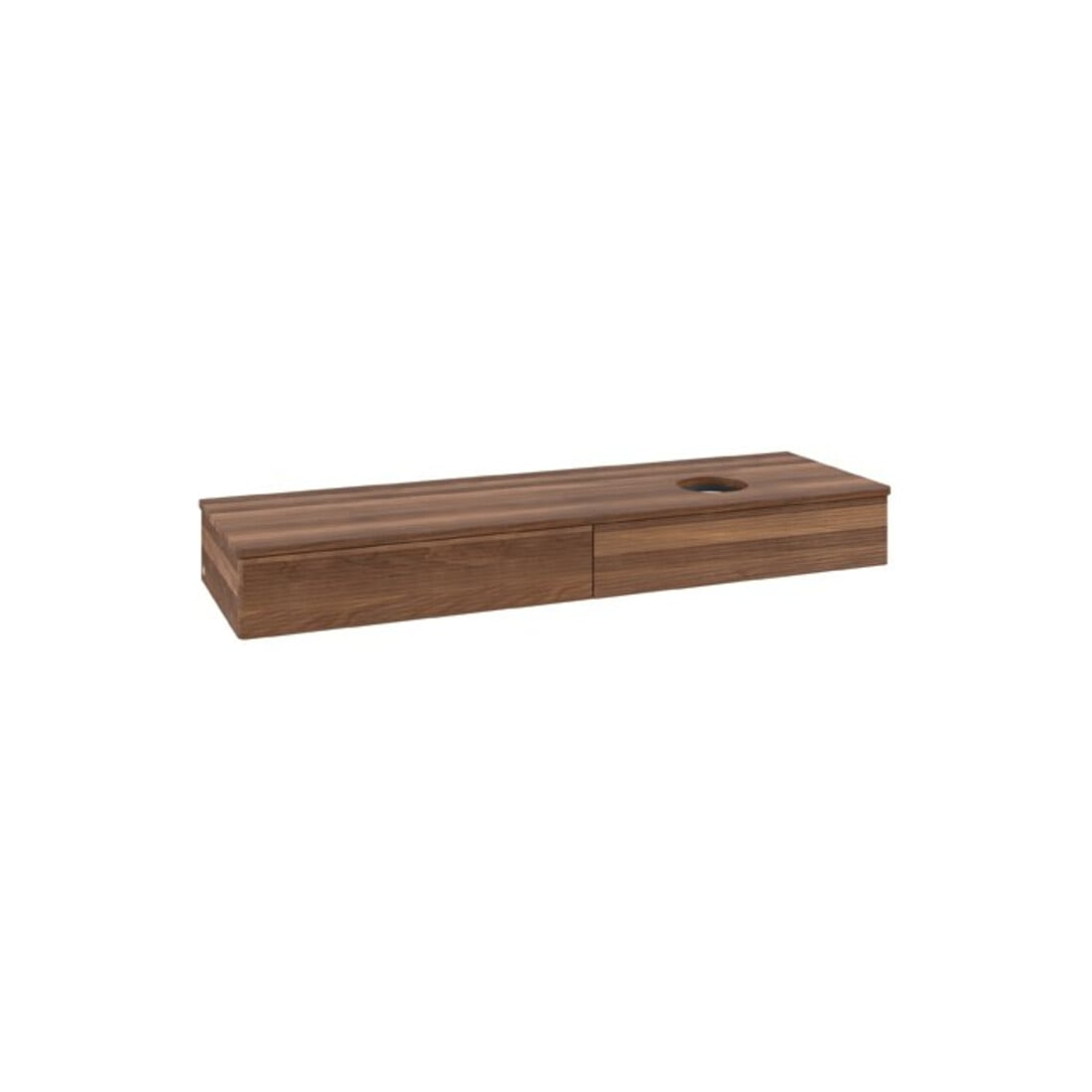 V&B Waschtischunterschrank mit Frontstruktur Antao 160x50cm, WBP-farbe w. wal, warm walnut